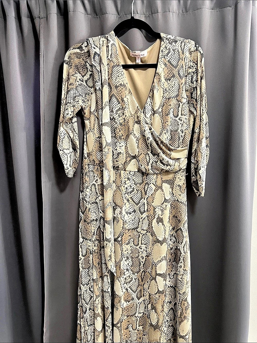 Snake Print Wrap Maxi Dress Size Medium
